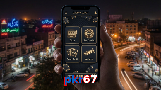 Main screen of Pkr67 app page for PK players